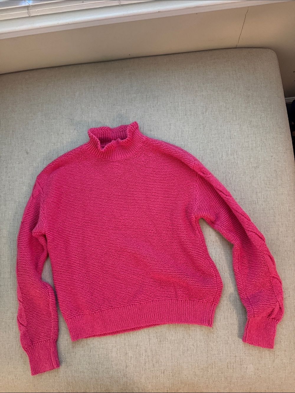 J. Crew Bright Pink Turtleneck Sweater